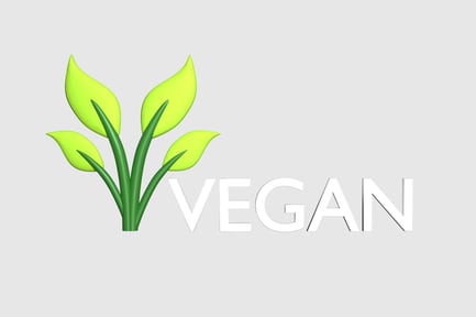 Preview: Vegan Logo 3D Illustration
