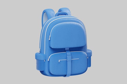 Preview: Blue cartoon backpack with straps