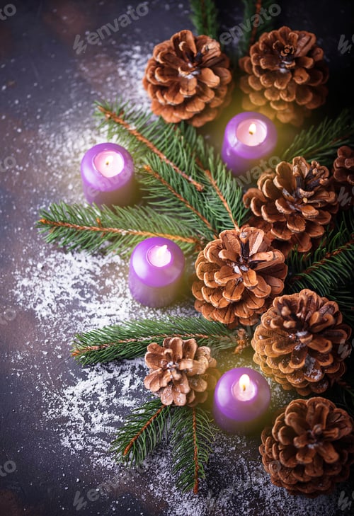 Preview: Pine cones and candle