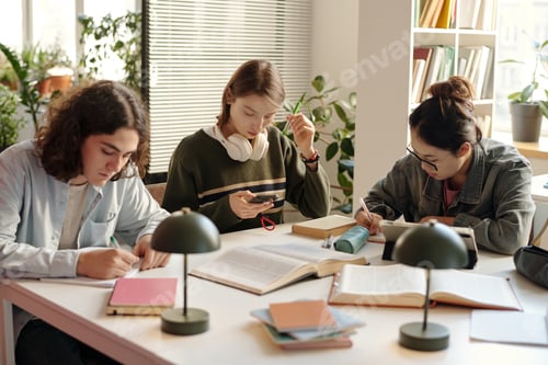 Preview: Students at Table in College Class