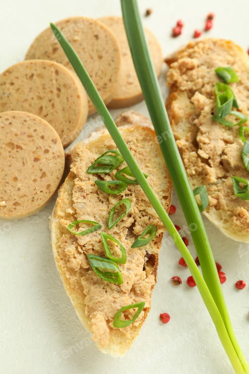 Preview: Concept of tasty food, liverwurst sausage, close up