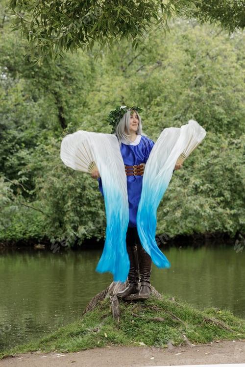 Preview: ethno dance with ribbons. Dancer
