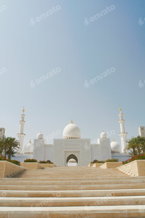 Preview: Steps leading to ornate domed mosque