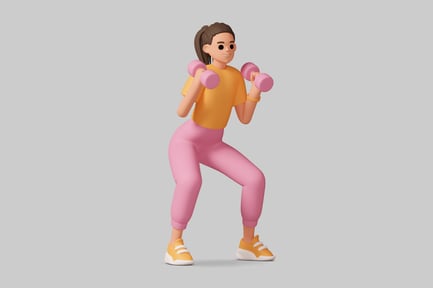 Preview: Woman doing dumbbell bicep curls.