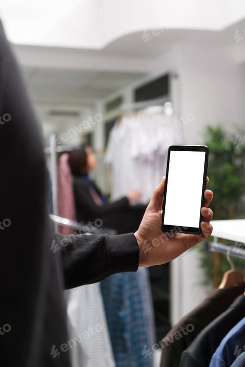 Preview: Customer using phone empty display