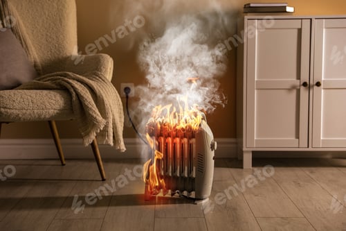 Preview: Burning heater in room, flames all over device. Do not leave unattended