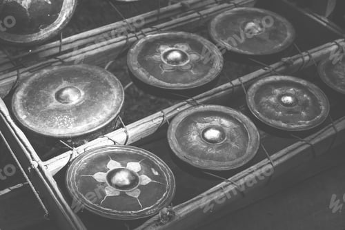 Preview: Folk instruments of Southeast Asia, black and white