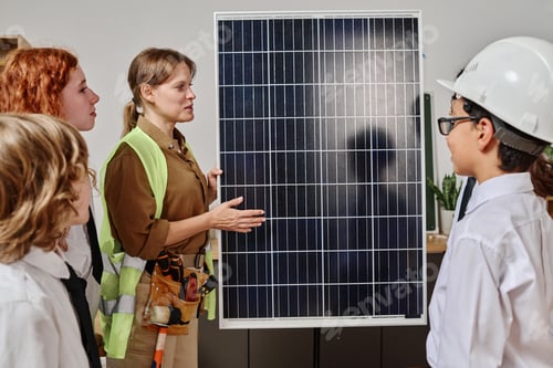 Preview: Engineer Telling About Solar Panels During Class