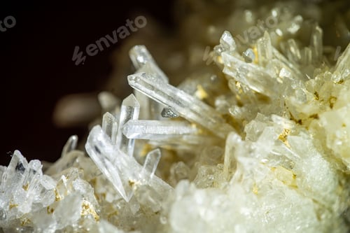 Preview: Closeup of clear and transparent crystals background, perfect for wallpapers