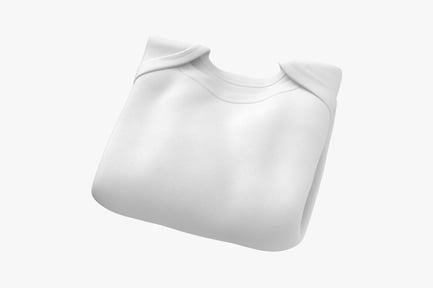 Preview: Folded Baby Onesie: Long Sleeve, Blank White, Heather