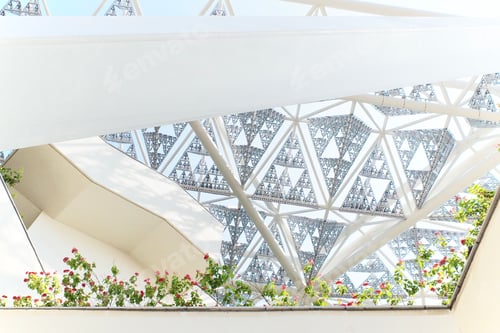 Preview: Bright, modern and minimal style architecture decorated with some green plant.