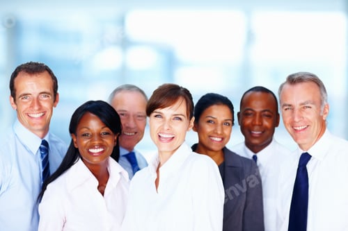 Preview: Multiracial business colleagues posing for a photograph