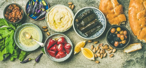 Preview: Mediterranean or Middle Eastern meze starter fingerfood platter