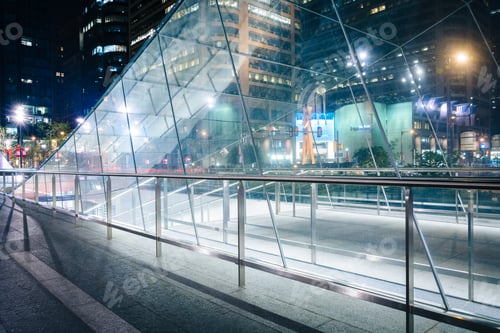 Preview: Modern Staircase To The Subway At Dilworth Park At Night, In Philadelphia, Pennsylvania.