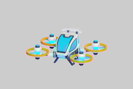 Preview: Futuristic electric quadcopter drone vehicle