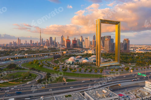 Preview: Dubai Downtown skyline, United Arab Emirates or UAE. Urban city.