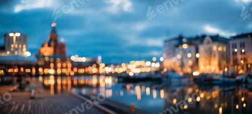 Preview: Helsinki, Finland. Abstract Blurred Bokeh Urban Panoramic Backgr