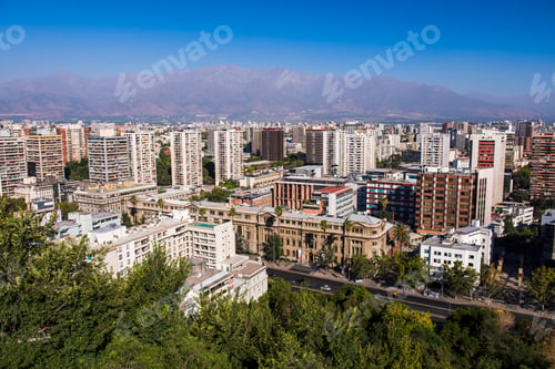 Preview: View of downtown Santiago from Cerro Santa Lucia (Santa Lucia park), Santiago, Santiago Province, Ch