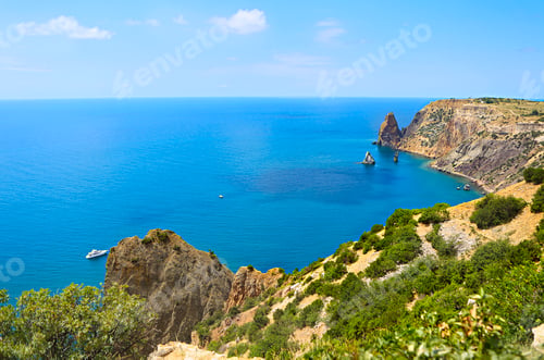 Preview: Panoramic view of Fiolent cape and Black sea coast near Sevastopol, Crimea