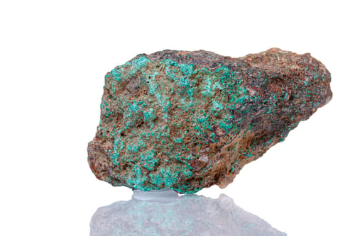 Preview: macro mineral stone Malachite on a white background
