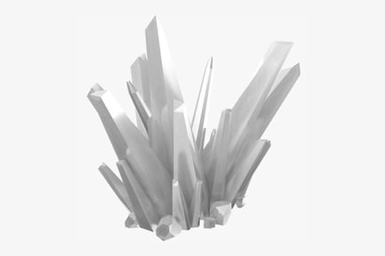 Aperçu: Cluster cristallin blanc de formes et de tailles variées