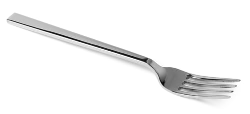 Preview: Silver dining fork isolated on white background