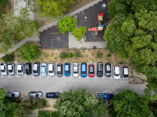 Preview: Aerial view from a drone to a road traffic in the Varna city, timelapse