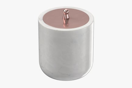 Preview: Marble Cotton Jar with Copper Lid