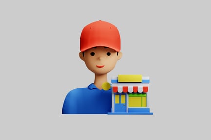 Preview: Retail delivery worker with storefront