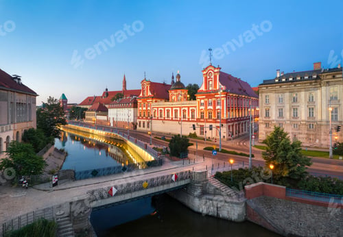 Preview: Wroclaw, Poland. Embankment of Odra river near Tamka island