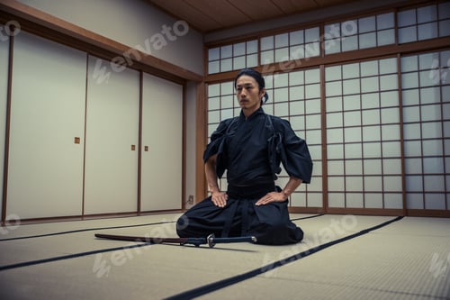 Preview: Samurai training in a traditional dojo, in Tokyo