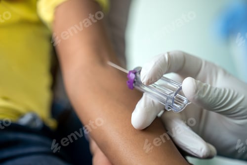 Preview: Pediatrician takes blood from a child patient. Healthcare antibody test coronavirus concept