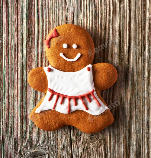 Preview: Christmas homemade gingerbread girl cookie