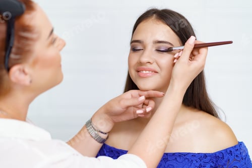 Preview: Make up artist work in her beauty visage studio salon