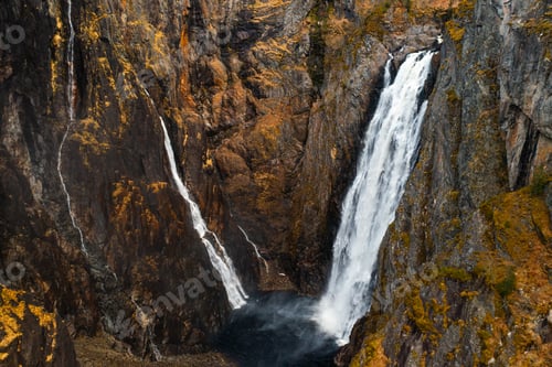 Preview: Voringsfossen waterfall cascades powerfully down rocky gorge