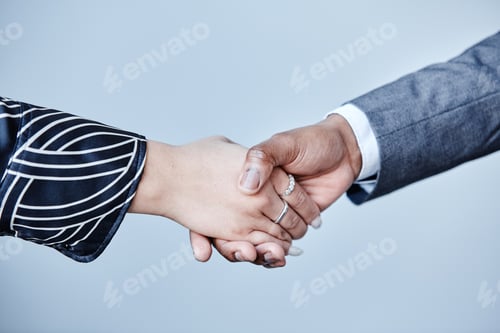 Preview: Businessman Greeting Woman Closeup