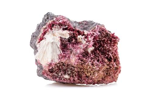 Preview: Crimson Erythrite Mineral Stone Isolated on White