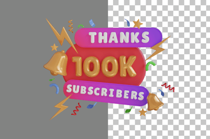 Preview: Thanks 100K Subscribers 3D Icon