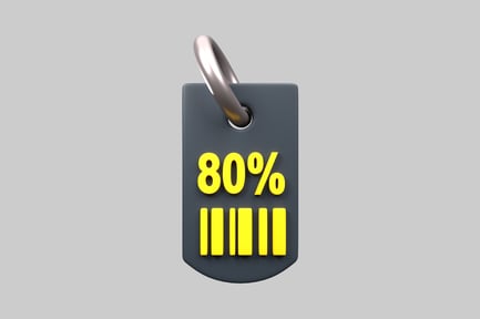 Vista previa: Etiqueta de venta: ochenta por ciento de descuento