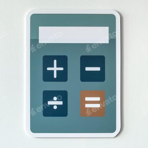 Preview: Calculator Illustration with Plus Minus Divide Equals Symbols