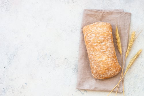 Preview: Italian Ciabatta bread on white background.