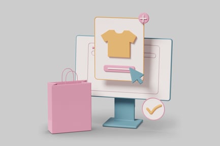 Preview: Computer monitor with shopping bag and t-shirt