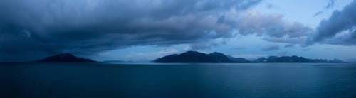 Preview: Panoramic View of American Mountain Landscape on the Ocean Coast