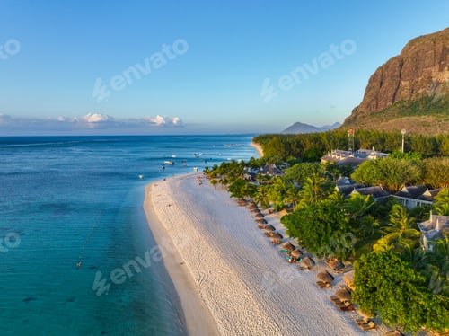 Preview: Peninsula shoreline at sunrise - Le Morne, Mauritius