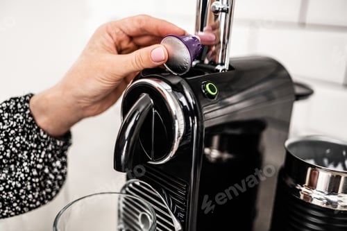 Preview: Capsule coffee machine at domestic kitchen