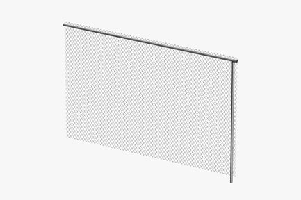 Preview: Realistic Chain Link Fence with Metal Posts