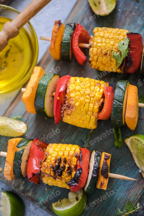 Preview: barbecued vegetables skewers