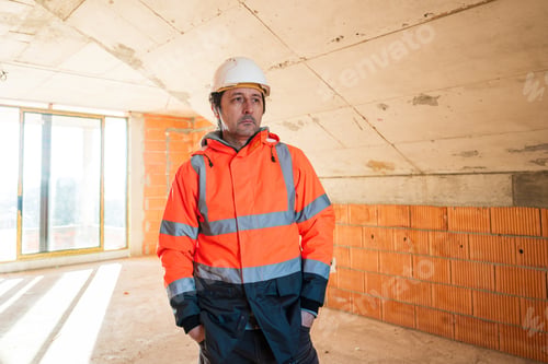 Preview: Portrait of construction engineer and building contractor on site