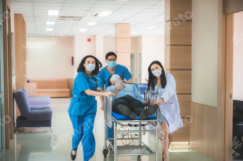 Preview: Emergency Department: Doctors and Nurses moving Seriously Injured Unconcious Patient