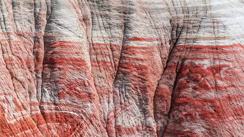 Preview: Colorful patterns on the slopes of red mountains